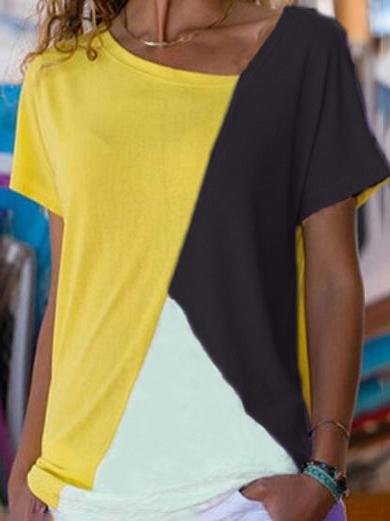 Summer Contrast Color Short-sleeved T-shirt - LuckyFash™