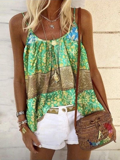 Summer Floral Print Loose Camisole - LuckyFash™