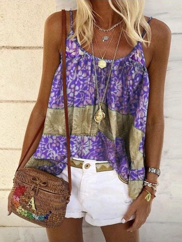 Summer Floral Print Loose Camisole - LuckyFash™