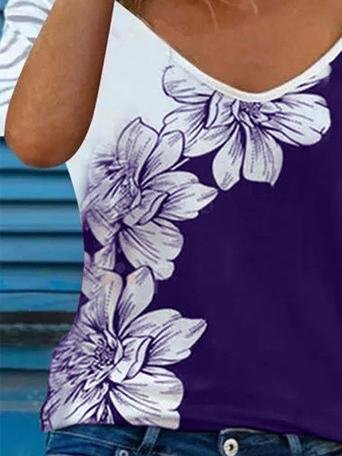 Summer Short-sleeved Printed V-neck Top - LuckyFash™