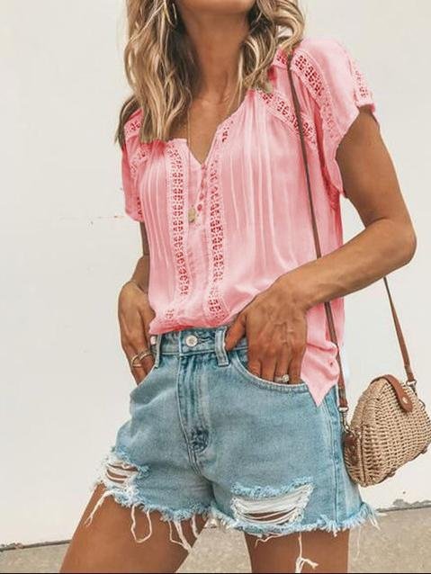 Summer Short-sleeved Stitching Loose T-shirt - LuckyFash™