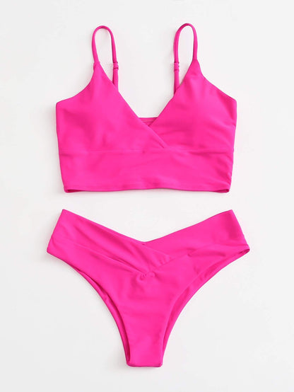 Surplice Neck Bikini Swimsuit - LuckyFash™