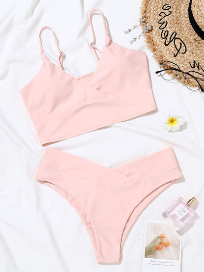 Surplice Neck Bikini Swimsuit - LuckyFash™