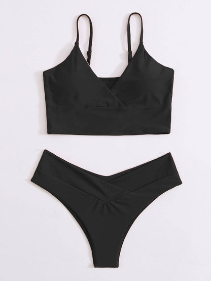 Surplice Neck Bikini Swimsuit - LuckyFash™