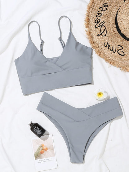 Surplice Neck Bikini Swimsuit - LuckyFash™