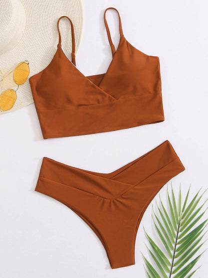 Surplice Neck Bikini Swimsuit - LuckyFash™