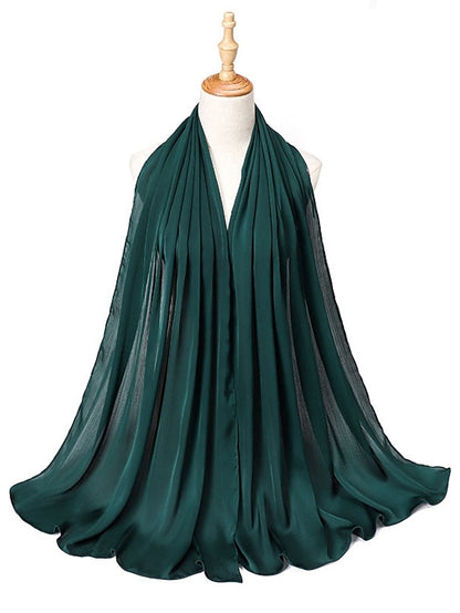 Muslim Scarf Crinkled Shawl Women Abaya Solid Hijab Ramadan Hijabs For Woman Abayas Dress Turban Instant Scarf for Women - LuckyFash™