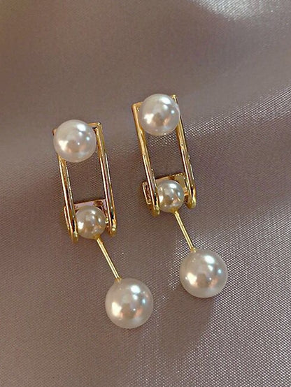 1 Pair Earrings For Women's Pearl Birthday Party Evening Engagement Imitation Pearl Alloy - LuckyFash™