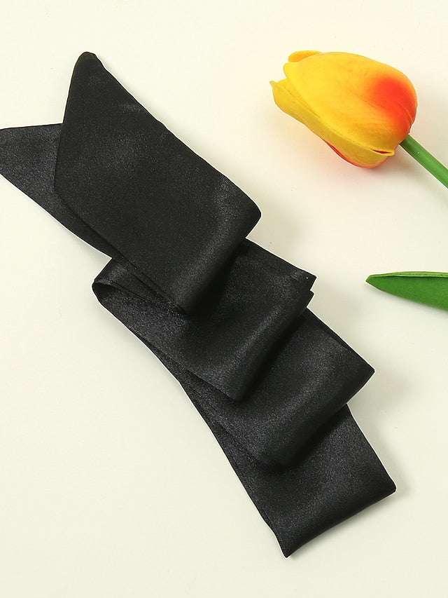 100*4cm Long Skinny Scarf for Lady Neck Tie Solid Silk Hairband Female Ribbon Belt Scarves Headband Bag Decoration - LuckyFash™