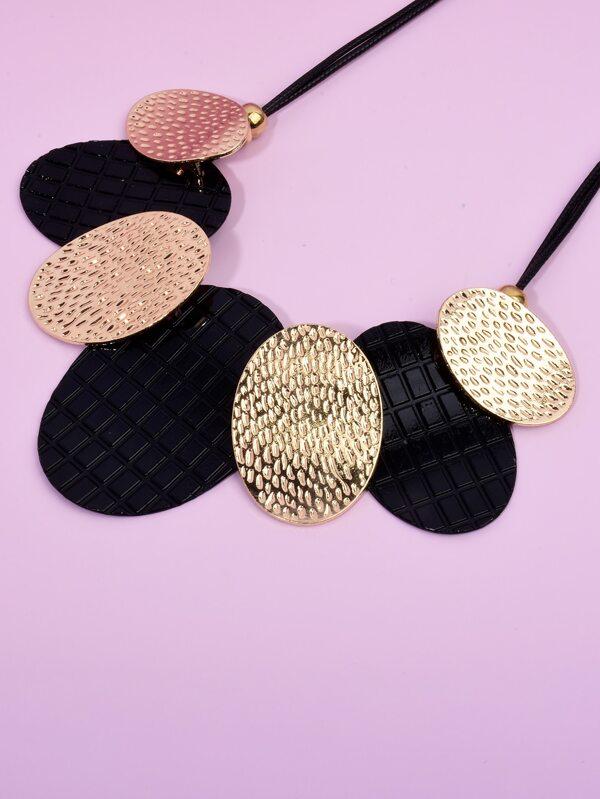 Textured Oval Pendant Necklace - LuckyFash™