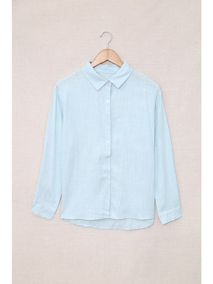 Women's Shirt Blouse Black White Pink Plain Button Long Sleeve Daily Weekend Streetwear Casual Shirt Collar Regular S - LuckyFash™