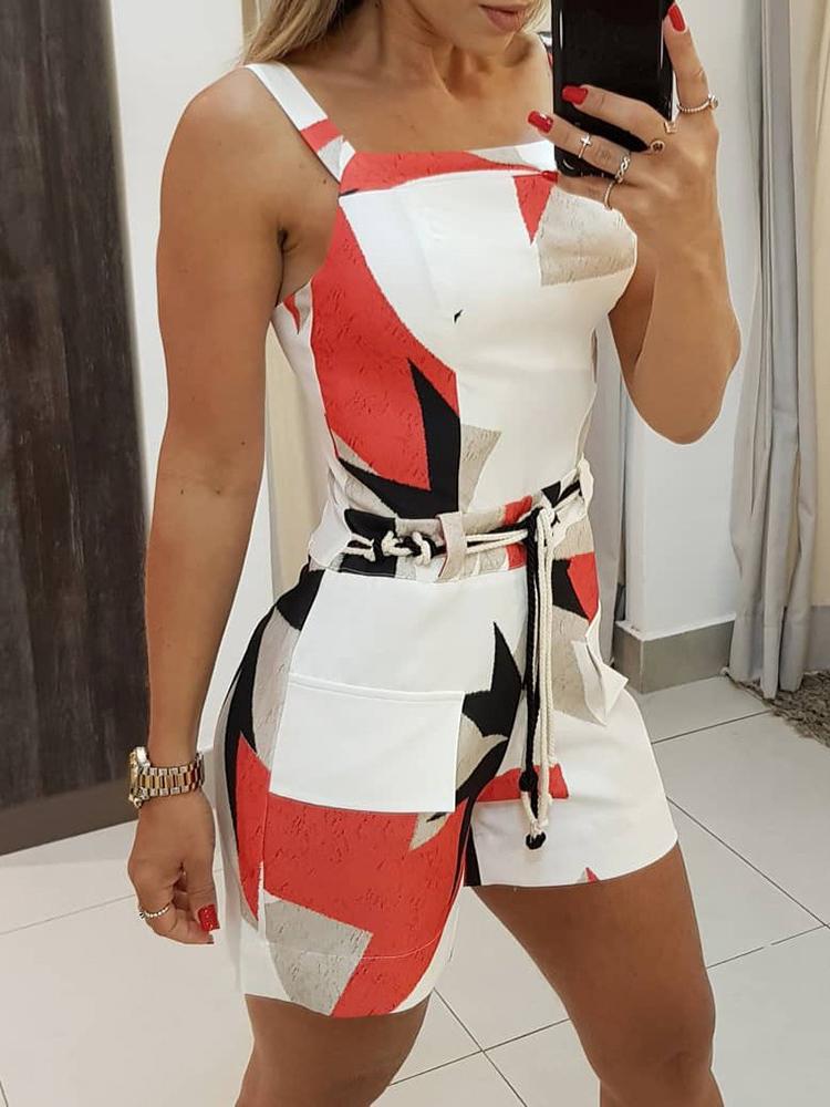 Thick Strap Colorblock Skinny Romper - LuckyFash™