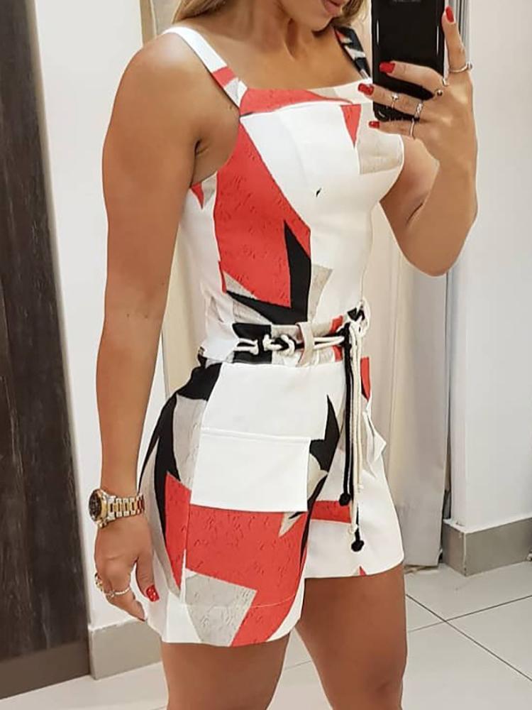 Thick Strap Colorblock Skinny Romper - LuckyFash™