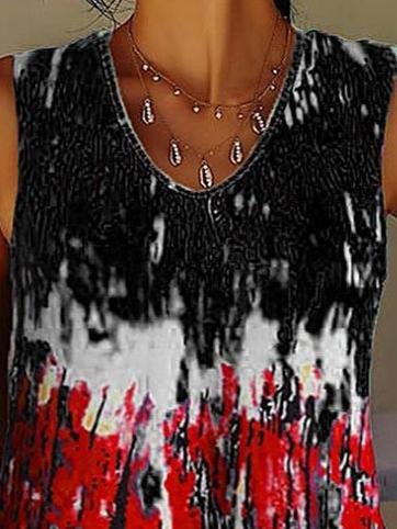 Tie-Dye Printed Crew Neck Sleeveless Tank Top - LuckyFash™