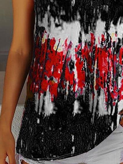 Tie-Dye Printed Crew Neck Sleeveless Tank Top - LuckyFash™