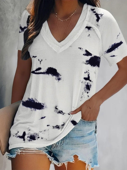 Tie-Dye Printed Short Sleeve Loose T-Shirts - LuckyFash™