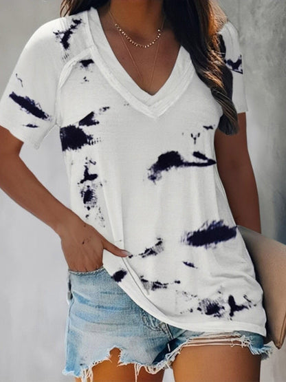 Tie-Dye Printed Short Sleeve Loose T-Shirts - LuckyFash™