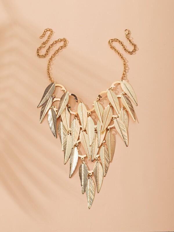 Tiered Leaf Charm Necklace - LuckyFash™