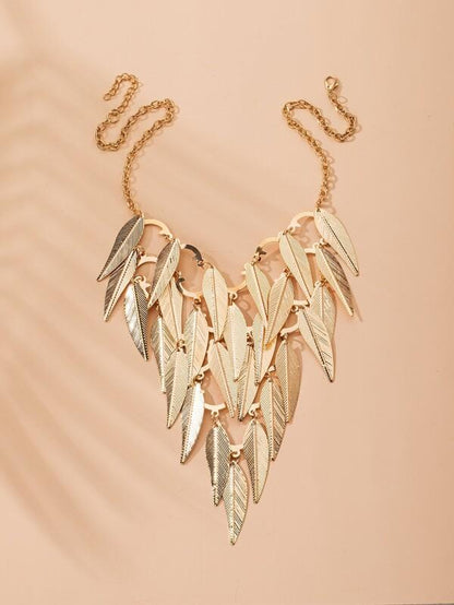 Tiered Leaf Charm Necklace - LuckyFash™