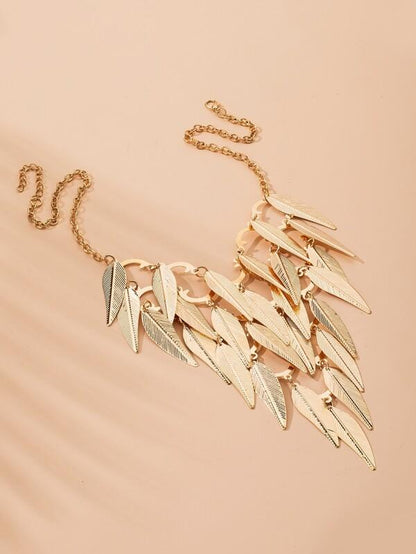 Tiered Leaf Charm Necklace - LuckyFash™