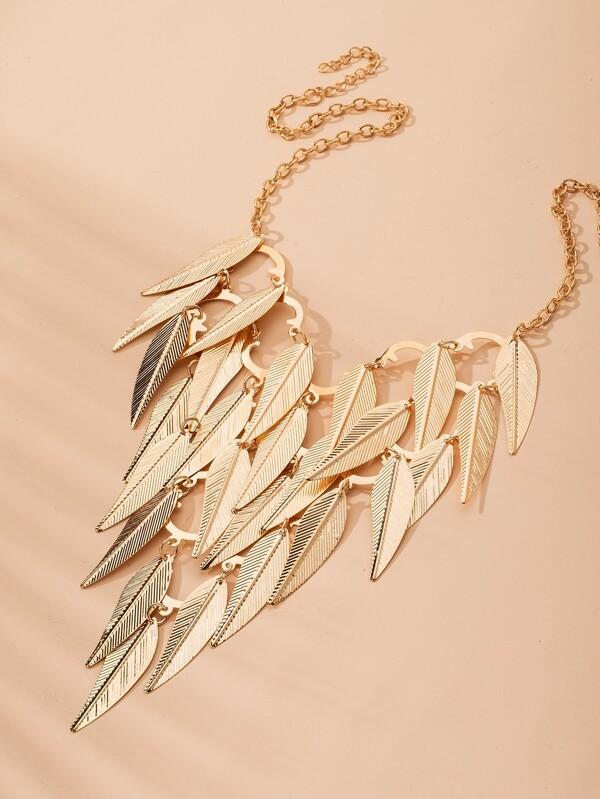 Tiered Leaf Charm Necklace - LuckyFash™