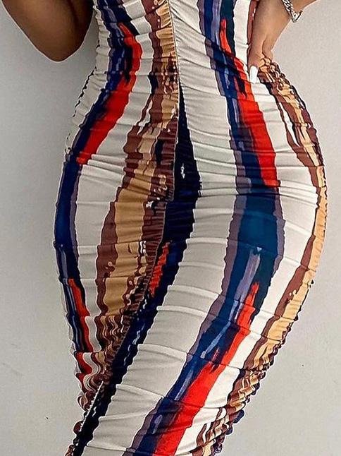 Tube Top Slim Multicolor Printed Tight Dress - LuckyFash™