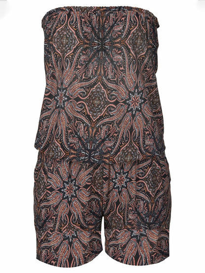 Tube-up Printed Bench Casual Jumpsuit - LuckyFash™