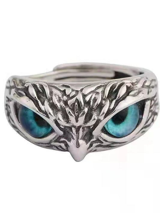 1PC Ring For Women's-Blue Owl Eyes (Evil Eye)-Alloy Vintage Style - LuckyFash™