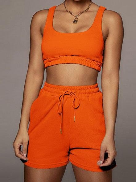 Two-Piece Vest Drawstring Sports And Leisure Shorts - LuckyFash™