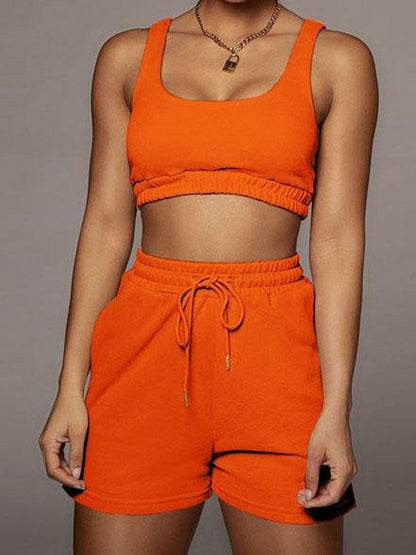 Two-Piece Vest Drawstring Sports And Leisure Shorts - LuckyFash™