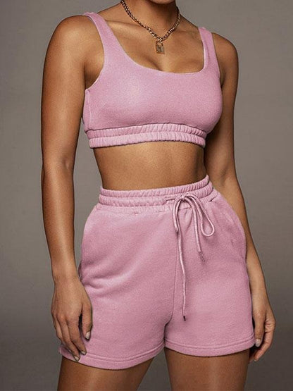 Two-Piece Vest Drawstring Sports And Leisure Shorts - LuckyFash™
