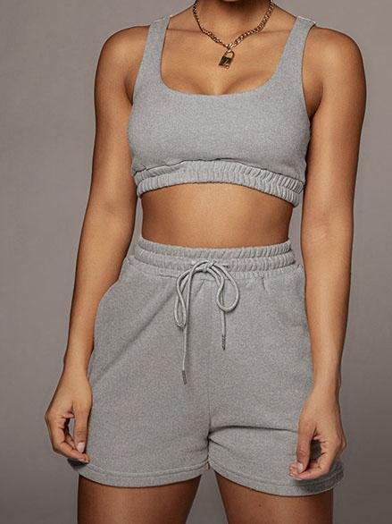 Two-Piece Vest Drawstring Sports And Leisure Shorts - LuckyFash™