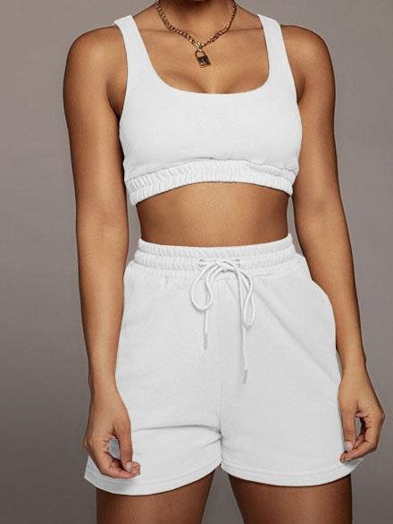 Two-Piece Vest Drawstring Sports And Leisure Shorts - LuckyFash™