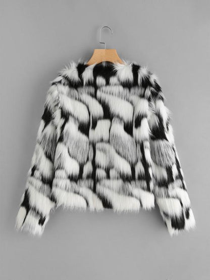 Two Tone Open Front Coat - LuckyFash™