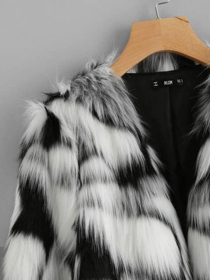 Two Tone Open Front Coat - LuckyFash™