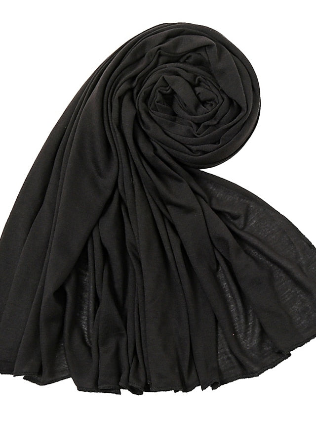 180x80CM Modal Cotton Jersey Hijab Scarf Women Muslim Shawl Plain Soft Islamic Turban Hair Tie Head Wrap Arab Scarves Headband - LuckyFash™