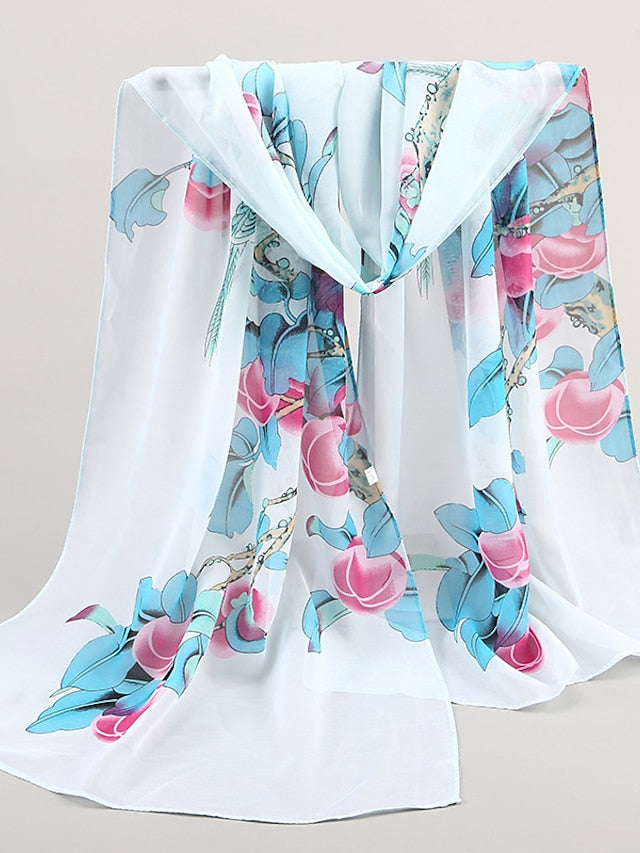 9 Colors Chiffon Print Women Scarves Shawl Soft Beach Towel Scarf Wraps Summer Light Scarf for Women - LuckyFash™