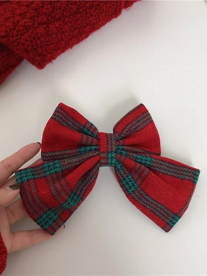 1PC Women's Girls' Headbands Scrunchie For Christmas Fabric Green bow Red bow Red headband - LuckyFash™