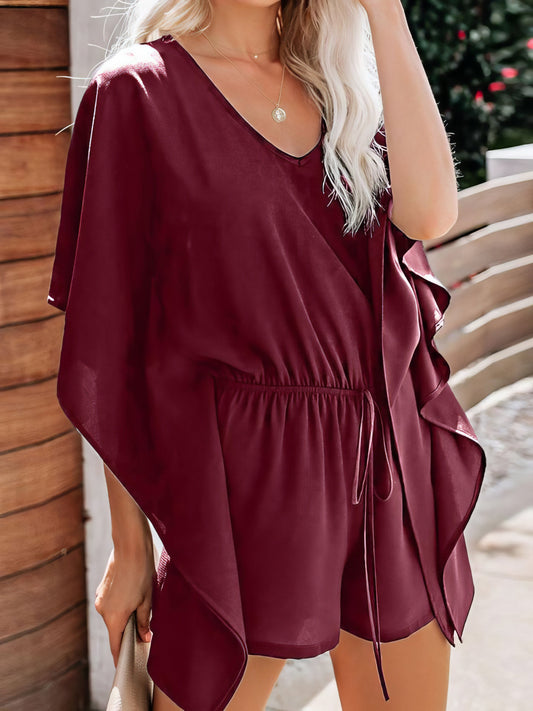 V Neck High Waist Wide Loose Casual Jumpsuit - LuckyFash™