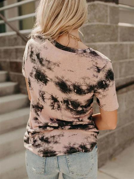 V-neck Loose Tie-dye Short-sleeved T-shirt - LuckyFash™