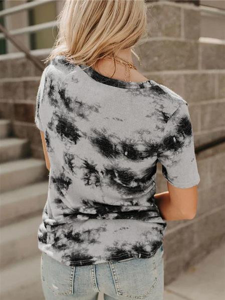 V-neck Loose Tie-dye Short-sleeved T-shirt - LuckyFash™