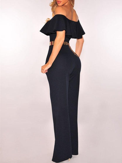 V-neck Ruffled High-waist Jumpsuit - LuckyFash™