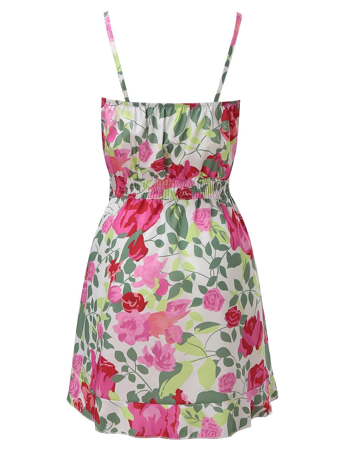 V-Neck Sleeveless Floral Print Suspender Dress - LuckyFash™
