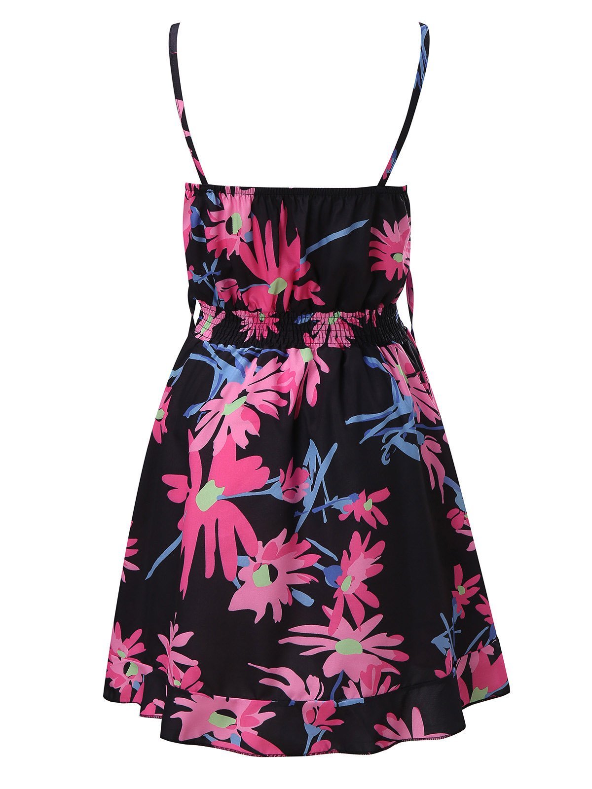 V-Neck Sleeveless Floral Print Suspender Dress - LuckyFash™