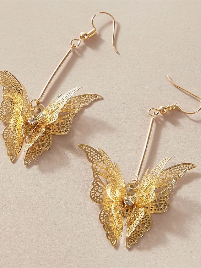 1 Pair Drop Earrings Earrings For Women's Office Work Engagement Alloy Drop Butterfly - LuckyFash™