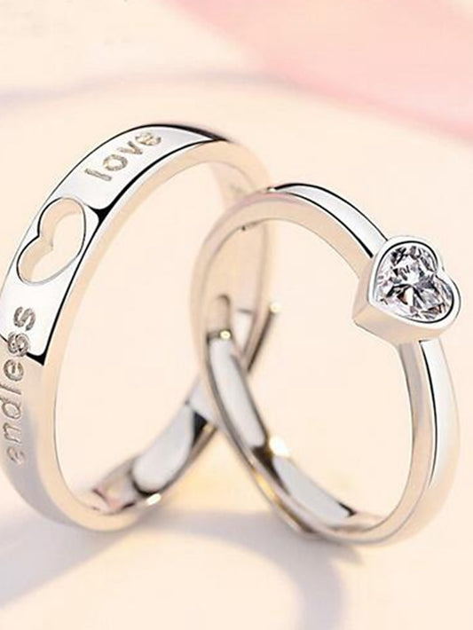 2pcs Ring For Couple's Wedding Daily Alloy Classic - LuckyFash™