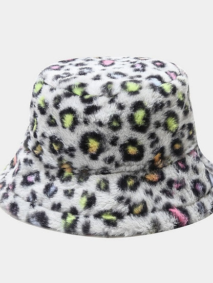 New Winter Bucket Hats Fluffy Fur Men Women Panama Hat Fashion Warm Fisherman Cap Multi Color Leopard Printed Hat - LuckyFash™