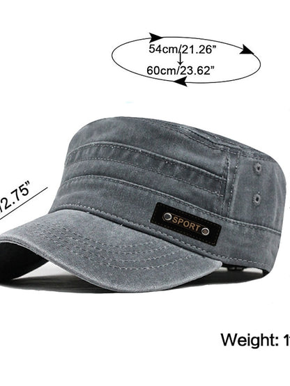 Four Seasons Casual Washed Cotton Flat Top Hat Unique Design Vintage Adjustable Fisher Caps Men Women Cap for Women - LuckyFash™