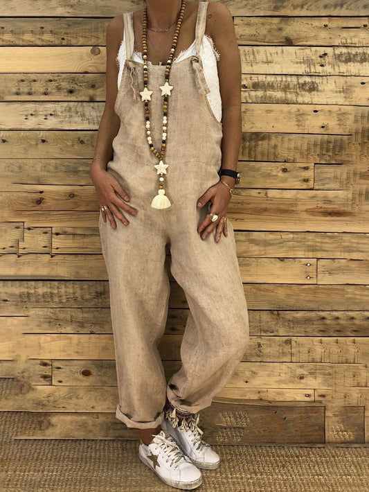 Women Casual Solid Color Suspender Jumpsuit - LuckyFash™
