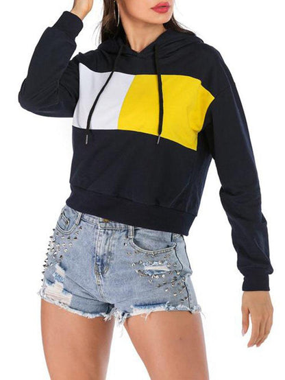 Women Hooded Color Matching Sweatshirt - LuckyFash™